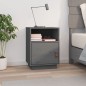 vidaXL Mesita de noche madera maciza de pino gris 40x34x55 cm vidaXL Mesita de noche madera maciza de pino gris 40x34x55 cm