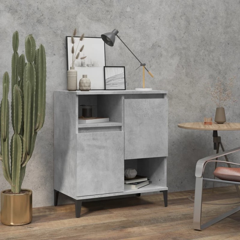 vidaXL Aparador de madera contrachapada gris hormigón 60x35x70 cm vidaXL Aparador de madera contrachapada gris hormigón 60x35x70 cm