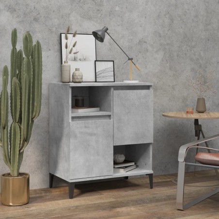 vidaXL Aparador de madera contrachapada gris hormigón 60x35x70 cm