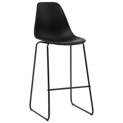 vidaXL Taburetes de cocina 2 unidades plástico negro