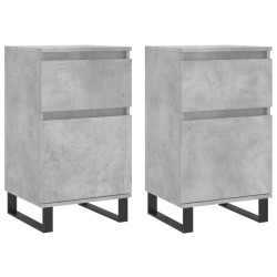 vidaXL Aparadores 2 uds madera de ingeniería gris hormigón 40x35x70 cm