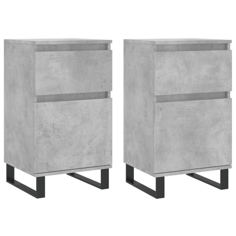 vidaXL Aparadores 2 uds madera de ingeniería gris hormigón 40x35x70 cm vidaXL Aparadores 2 uds madera de ingeniería gris hormigón 40x35x70 cm