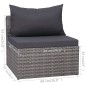 vidaXL Set de muebles de jardín 9 pzas y cojines ratán sintético gris vidaXL Set de muebles de jardín 9 pzas y cojines ratán sintético gris