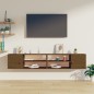 vidaXL Armarios de pared 2 uds madera de pino marrón miel 60x30x30 cm