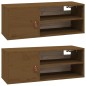vidaXL Armarios de pared 2 uds madera de pino marrón miel 60x30x30 cm