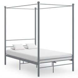 vidaXL Estructura de cama con dosel metal gris 140x200 cm 