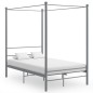 vidaXL Estructura de cama con dosel metal gris 140x200 cm vidaXL Estructura de cama con dosel metal gris 140x200 cm