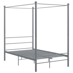 vidaXL Estructura de cama con dosel metal gris 140x200 cm 