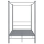 vidaXL Estructura de cama con dosel metal gris 140x200 cm vidaXL Estructura de cama con dosel metal gris 140x200 cm