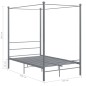 vidaXL Estructura de cama con dosel metal gris 140x200 cm vidaXL Estructura de cama con dosel metal gris 140x200 cm