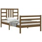 vidaXL Estructura cama y cabecero madera maciza marrón miel 100x200 cm