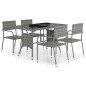 vidaXL Set comedor jardín 5 pzas ratán sintético gris antracita y gris vidaXL Set comedor jardín 5 pzas ratán sintético gris antracita y gris