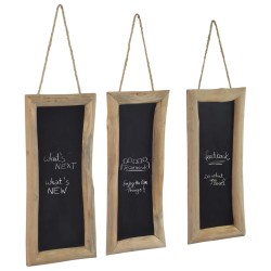 vidaXL Pizarras 3 unidades madera de teca 30x70 cm