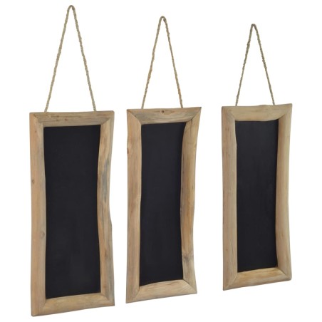 vidaXL Pizarras 3 unidades madera de teca 30x70 cm