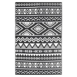 vidaXL Alfombra de exterior PP negra 160x230 cm