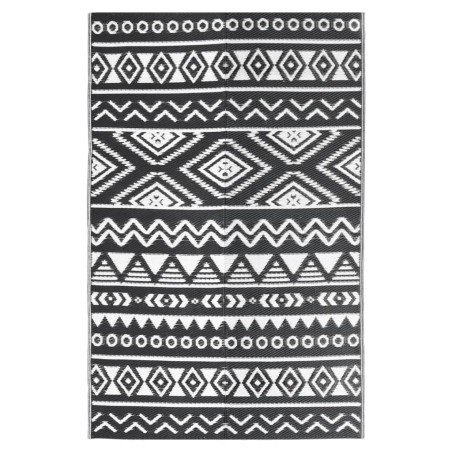 vidaXL Alfombra de exterior PP negra 160x230 cm