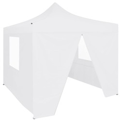 vidaXL Carpa plegable profesional con 4 paredes acero blanco 2x2 m