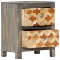 vidaXL Mesita de noche madera maciza de mango gris 40x30x50 cm vidaXL Mesita de noche madera maciza de mango gris 40x30x50 cm