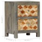 vidaXL Mesita de noche madera maciza de mango gris 40x30x50 cm vidaXL Mesita de noche madera maciza de mango gris 40x30x50 cm