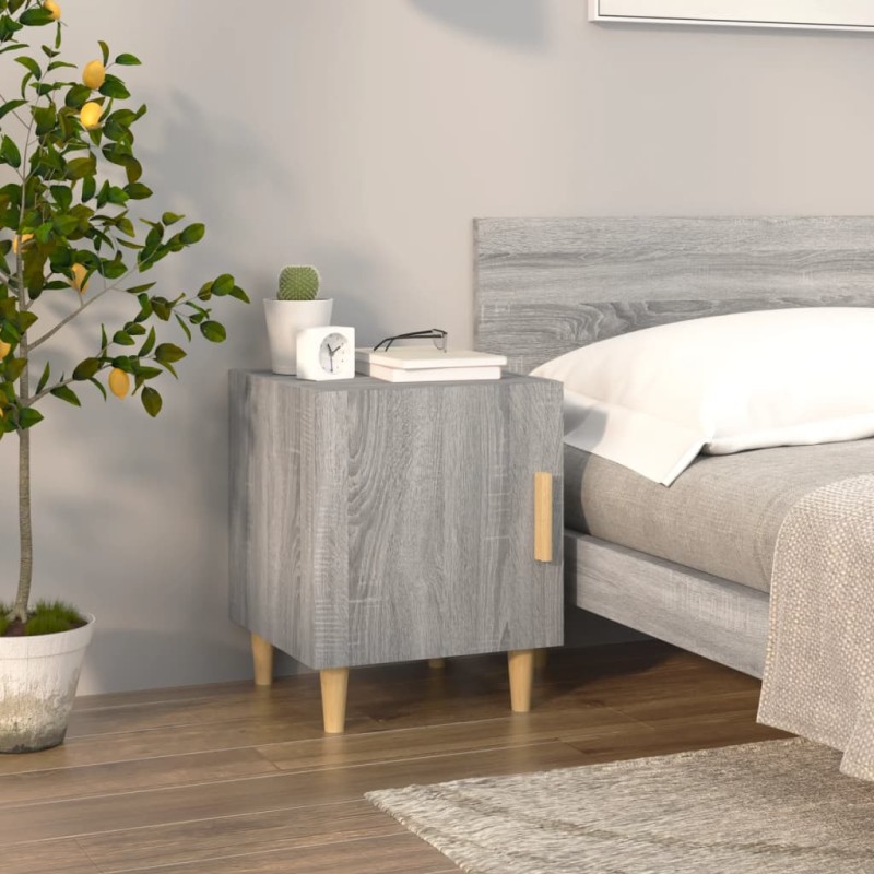 vidaXL Mesita de noche madera contrachapada gris Sonoma vidaXL Mesita de noche madera contrachapada gris Sonoma