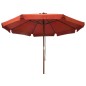 vidaXL Sombrilla de jardín con palo de madera terracota 330 cm vidaXL Sombrilla de jardín con palo de madera terracota 330 cm