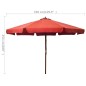 vidaXL Sombrilla de jardín con palo de madera terracota 330 cm vidaXL Sombrilla de jardín con palo de madera terracota 330 cm