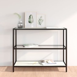 vidaXL Estantería transparente y blanco mármol vidrio 100x36x90 cm