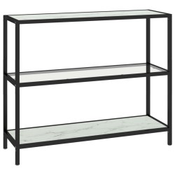 vidaXL Estantería transparente y blanco mármol vidrio 100x36x90 cm
