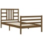 vidaXL Estructura cama y cabecero madera maciza marrón miel 100x200 cm