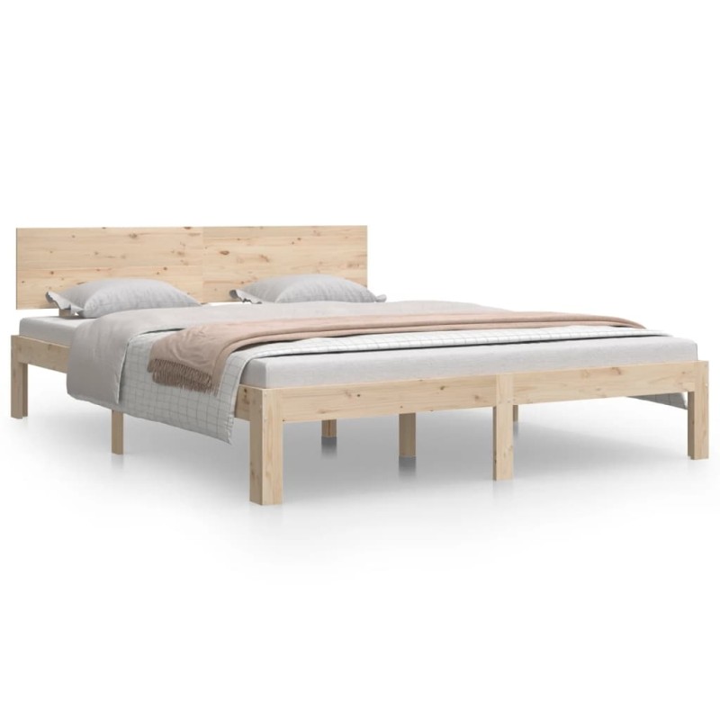 vidaXL Estructura de cama madera maciza 150x200 cm vidaXL Estructura de cama madera maciza 150x200 cm