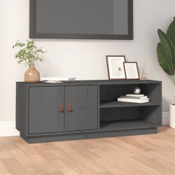 vidaXL Mueble de TV de madera maciza de pino gris 105x34x40 cm