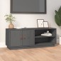 vidaXL Mueble de TV de madera maciza de pino gris 105x34x40 cm vidaXL Mueble de TV de madera maciza de pino gris 105x34x40 cm