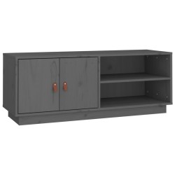 vidaXL Mueble de TV de madera maciza de pino gris 105x34x40 cm