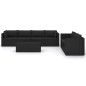 vidaXL Set muebles de jardín 8 piezas y cojines ratán sintético negro vidaXL Set muebles de jardín 8 piezas y cojines ratán sintético negro