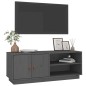 vidaXL Mueble de TV de madera maciza de pino gris 105x34x40 cm vidaXL Mueble de TV de madera maciza de pino gris 105x34x40 cm