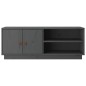 vidaXL Mueble de TV de madera maciza de pino gris 105x34x40 cm vidaXL Mueble de TV de madera maciza de pino gris 105x34x40 cm