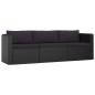 vidaXL Set muebles de jardín 8 piezas y cojines ratán sintético negro vidaXL Set muebles de jardín 8 piezas y cojines ratán sintético negro