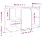 vidaXL Armario de lavabo madera contrachapada roble ahumado 80x33x60cm