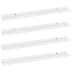 vidaXL Estantes de pared 4 unidades blanco brillo 80x9x3 cm