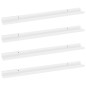 vidaXL Estantes de pared 4 unidades blanco brillo 80x9x3 cm