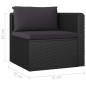 vidaXL Set muebles de jardín 8 piezas y cojines ratán sintético negro vidaXL Set muebles de jardín 8 piezas y cojines ratán sintético negro