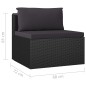 vidaXL Set muebles de jardín 8 piezas y cojines ratán sintético negro vidaXL Set muebles de jardín 8 piezas y cojines ratán sintético negro