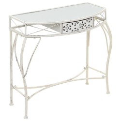    vidaXL Mesa auxiliar estilo francés metal 82x39x76 cm blanca