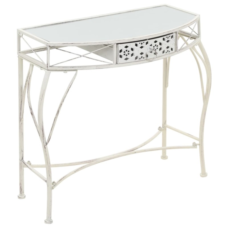 vidaXL Mesa auxiliar estilo francés metal 82x39x76 cm blanca vidaXL Mesa auxiliar estilo francés metal 82x39x76 cm blanca