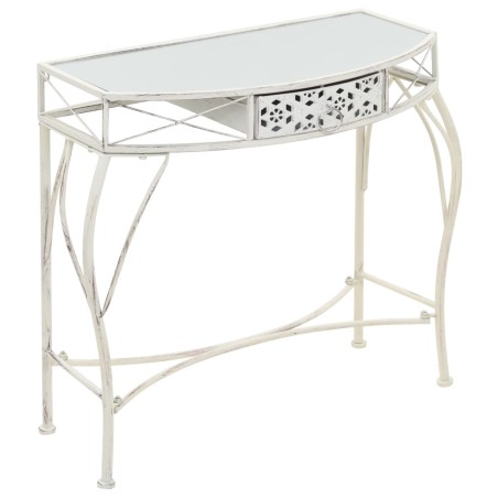    vidaXL Mesa auxiliar estilo francés metal 82x39x76 cm blanca