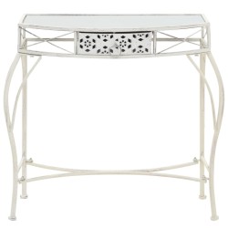    vidaXL Mesa auxiliar estilo francés metal 82x39x76 cm blanca