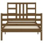 vidaXL Estructura cama y cabecero madera maciza marrón miel 100x200 cm