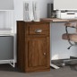 vidaXL Armario auxiliar y cajón madera contrachapada marrón 40x50x75cm vidaXL Armario auxiliar y cajón madera contrachapada marrón 40x50x75cm