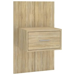 vidaXL Mesita de noche de pared roble Sonoma