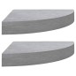 vidaXL Estante de esquina de pared 2 uds MDF gris hormigón 25x25x3,8cm